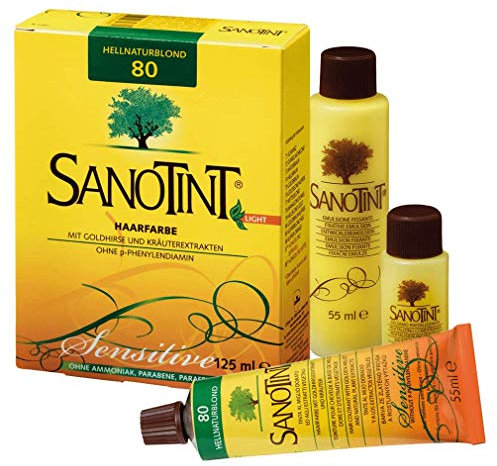 Sanotint - Haarfarbe sensitive Nr. 80 Hellnaturblond - 1x 125 ml - Naturnahe Haarfarbe mit wertvollen pflanzlichen Wirkstoffen