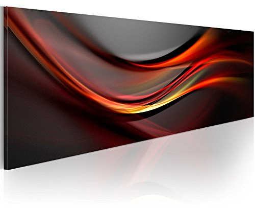 murando - Leinwandbild Welle grau rot, 150x50 cm, 1-teilig, Schlafzimmer | Hochwertige Leinwand, sofort aufhängbar, ideal fürs Wohn- oder Schlafzimmer, wasserfest und lichtecht, langlebig, stilvoll