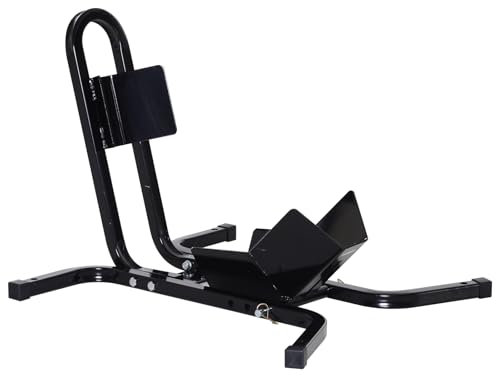 HOMCOM Caballete de Moto Delantera, Soporte para Rueda Delantera de Moto Ajustable en 3 Niveles de Metal Robusto, para Ruedas ∅43, 48, 53 cm, Negro