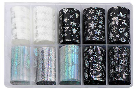 FRCOLOR Weihnachten Nail Art Folie Überträgt Aufkleber Urlaub Nagel Aufkleber Weihnachten Schneeflocke Nagel Aufkleber Maniküre Dekor