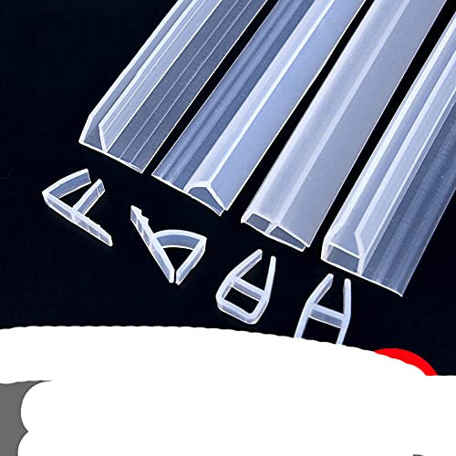 5M Silikon-Gummi-Fensterdichtung 6/8/10/12mm FU h Eckform Türdichtungsstreifen Zugluftstopper für Duschraum Akustikplatte-Transparent,U,12mm,5M