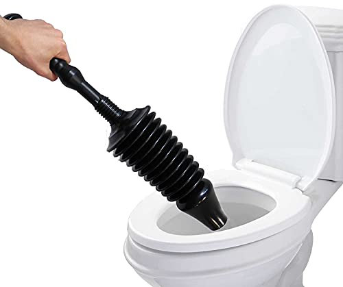 raxter Toilet Plunger with Holder for Unblocking Kitchen Sink or Bath Waste Pipes Powerful Toilet Unblocker with Plastic Handle Heavy Duty Sink Plunger for Bathtub & Drain Blockage Clog Remover Pump