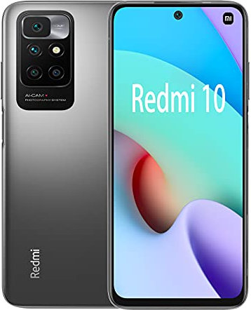 XIAOMI Redmi 10 - Smartphone 4GB + 128GB, 6.5 FHD+ DotDisplay, MediaTek Helio G88, Cámara Cuádruple AI de 50 MP, Dual SIM, Gris