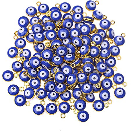 HERZWILD 50pcs Evil Eye charms Augen Charm Anhänger Schmuckanhänger kettenanhänger  DIY-Schmuck für Armbänder Halskette Schmuck herstellen