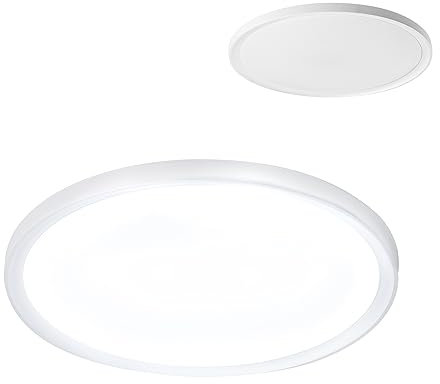 Froadp 48W LED Deckenleuchte Flach Rund Feuchtraumleuchte Deckenlampe LED Kellerlampe IP44 Wasserdichte Garagenlampe Deckenbeleuchtung für Badezimmer Wohnzimmer Schlafzimmer Büro (Kaltweiß)