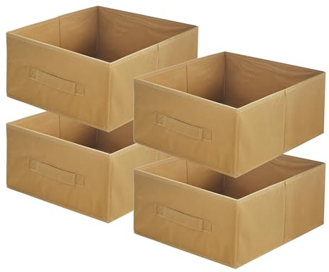 lavita Storage Box | Faltbare Aufbewahrung Boxen 31 x 31 x 15 cm | Schubladen-Organizer Box | Ordnungssysteme fr Kleidung | Kleideraufbewahrung & Organisation | 4 Stück Hellbraun