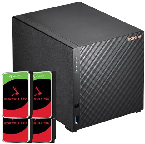 Bundle NAS Asustor AS1104T 1Go avec 4 disques de 12To IronWolf Pro