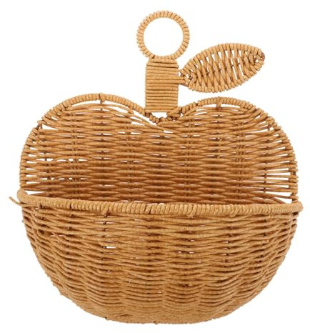 IMIKEYA Küchendeko Speisekammerkörbe Eier Zum Dekorieren Geformter Korb Eierdekoration Wandkorb Wand-Organizer Korb Wandbehang Dekorkorb Geflochtener Rattan-Hängekorb Obst
