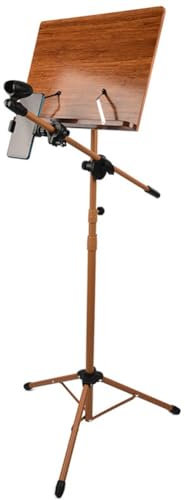 HDYNUZ Notenständer für Notenblätter, tragbarer klappbarer Notenständer aus Bambus, höhenverstellbar, Notenständer für Violine, zum Lesen auf dem Schreibtisch (Color : D)
