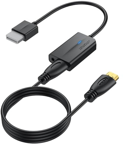 AUTOUTLET Adaptateur Wii HDMI Wii 2 Hdmi 1080P/720P Full HD Converter avec Prise de Sortie Audio Vidéo 3,5 mm et Câble HDMI 1,8 m pour Nintendo Wii Wii U TV Monitor Beamer Television，Noir