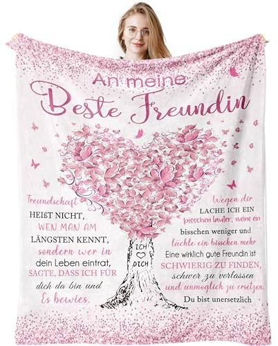 Beste Freundin Geschenke, Geschenk Beste Freundin Geburtstag, Geburtstagsgeschenk für Beste Freundin Decke 150x130CM, Geschenk für Beste Freundin, Geschenke Beste Freundin, Geschenke für Freundin