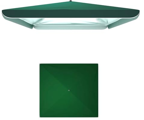 RRHCW Telo Ricambio per Ombrellone da Giardino, Rettangolare E Quadrata, Copertura per Ombrellone 3mx3m 2mx2m 2,5x3,2m, Tessuto di Ricambio UPF 30+, per Ombrellone da Esterni-Green||3x3m