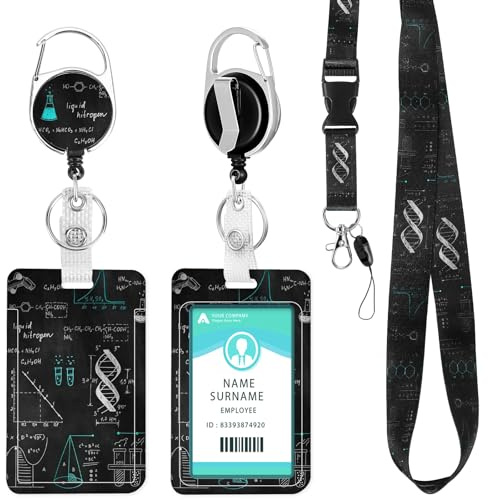 Ausweishülle mit Band, Ausziehbarer Schlüsselanhänger Badge Holder, Schlüsselband mit Karabiner für Frauen, Lehrer, Krankenschwester, Doktor, Student