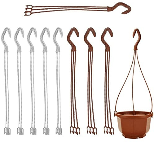 Zghhc Colgador De Plástico para Plantas, Colgador De Macetas, Cadenas Colgantes, Colgador De Macetas para Flores, Accesorios De Soporte para Cesta Colgante De Jardín, 10 Uds.