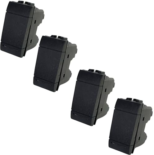 Voltix Set di 4 Interruttori Compatibili con Bticino Living Light e Living International, Interruttore Unipolare Compatibili con bticino Ideali per Frutti Elettrici (4 Pezzi Interruttore Unipolare)