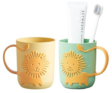 Counius Tazza Spazzolino Bambini,2 Pezzi Tazza Per Spazzolino Da Denti Tazza Porta Spazzolino Bicchiere Portaspazzolini Porta Spazzolino Di Plastica Portaspazzolino Da Denti,Portaspazzolino Bambini