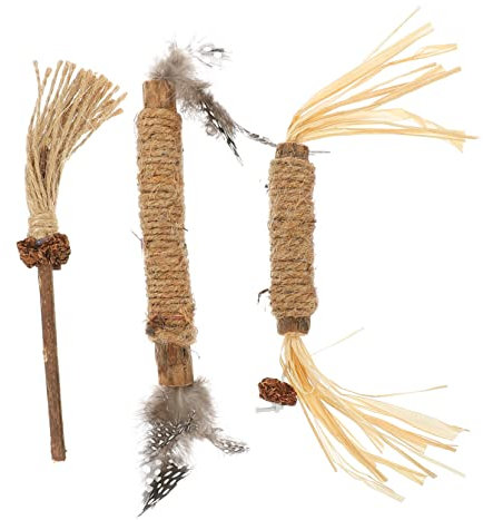 CIYODO 3 Stück Verschleißfestes Katzenspielzeug Aus Holz Und Sisal Für Interaktives Kauspielzeug Haushalt Katzenbedarf Kätzchen