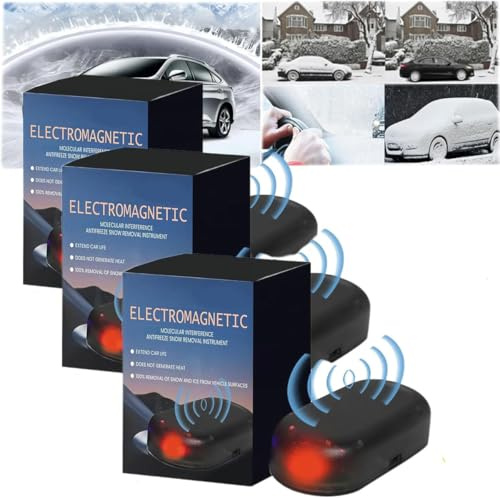Elektromagnetische Wellen-Frostschutz- und Schneeräumungsgerät, 2025 neues Frostschutz-Schneeräumgerät, elektromagnetisches Auto-Schneeräumgerät, elektromagnetische Schneeräumung (3 Stück)