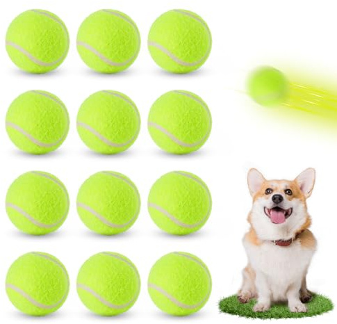 Orifesio 12-pack 5 cm tennisbollar för hundar, minitennisboll för husdjur som leker fecth, hund lekboll för små hundar, interaktiva hundleksaksbollar passar för 5 cm husdjur launcher-maskin