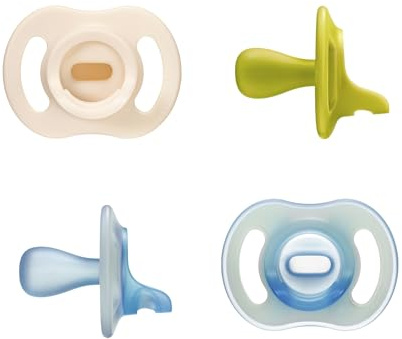 Tommee Tippee Chupetes Ultra-light Día y Noche, diseño de una pieza en silicona, tacto suave, de 6 a 18 meses, paquete de 4