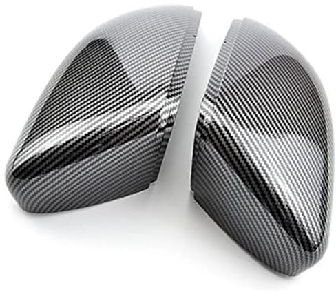 1 Paar, for VW, for Golf, MK6 R20, for Touran, for Golf, GTI 6, for Golf, 6 R Außenspiegel-Abdeckkappen Außenspiegelgehäuse(BLACK Carbon Look black)