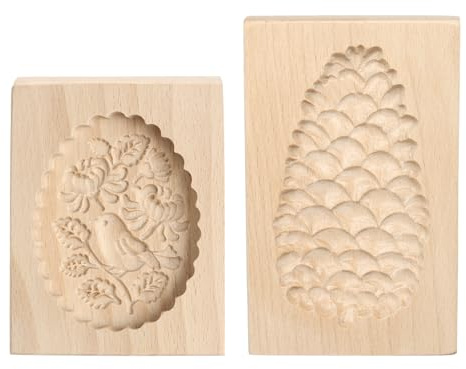QUARKZMAN 2pz Stampo per biscotto in Legno Stampo per Biscotto in Legno Uccello Strumento per Biscotto Intagliato Timbro Pressa Biscotto