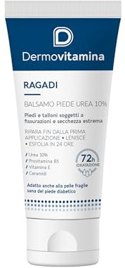 Dermovitamina Ragadi Piede Balsamo Urea 10% - Crema Piedi Riparatrice - Lenisce e Contrasta Screpolature e Fissurazioni - Nuova Formula - 75ml