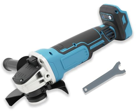 Akku Winkelschleifer Kompatibel mit Makita 18V, 8500 U/min, 4-stufiger Geschwindigkeitsregelung, 125mm Schleifscheibe mit Schleiferschlüssel zum Schleifen, Schneiden und Polieren (Ohne Akku)