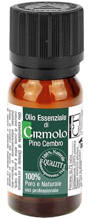 CTLabs Olio Essenziale Cirmolo (Pino Cembro) 100% Naturale e Puro - Distillato artigianalmente in Trentino Alto Adige - Per Aromaterapia, Diffusore, Massaggi, Pediluvi, Bagni, Bucato e Ambienti 11 ml