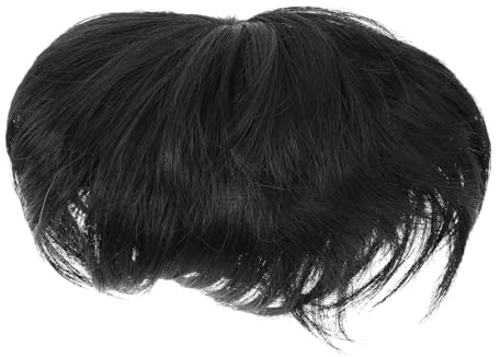WOFASHPURET Realistisches Herren Toupet für Schwarze Männer Kurzes Haarteil aus Hitzebeständiger Faser Natürliches Aussehen und Leichtes Design für Täglichen Gebrauch
