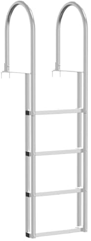 vidaXL 4-Step Dock Ladder Silver 45 ×11.5 ×162 cm Aluminum