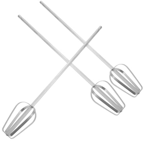 TOGEVAL 3pcs Stainless Steel Hand Mixer Beater Attachments Heavy Duty Dough and Egg Whisk Replacement Parts with Extended Shaft for Kitchen Mixers Baking and Cooking