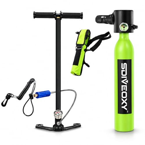 Mini réservoir de plongée de 0,5 L, bouteille d'oxygène portable avec pompe à main, équipement de plongée avec tuba pour entraînement à la respiration sous-marine