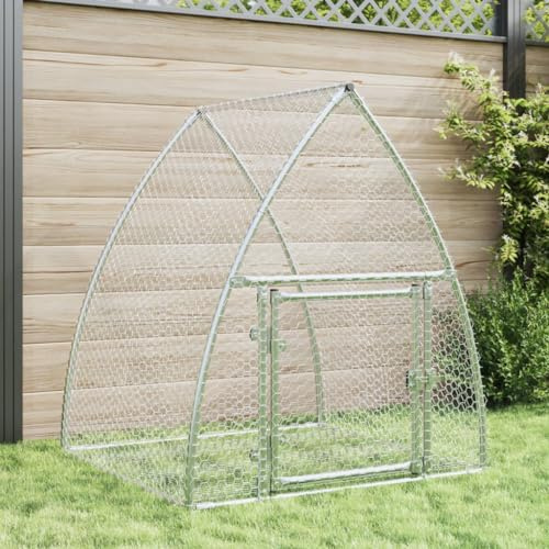 Katzenhaus Stall für Hasen,Hasenstall Silbern 100x105x120 cm Verzinkter Stahl,Kleintierstall Perfekt für Draußen und Drinnen
