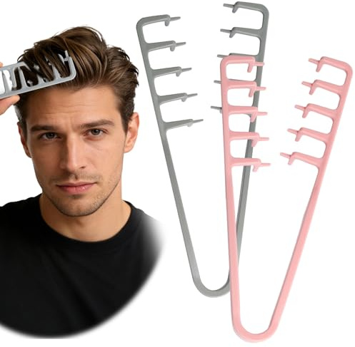 2 stycken texturkam set volym stylingkam med breda tänder, rot volumentool för ponny krage och sömvård, anti-frizz utredningskam för kvinnor och män