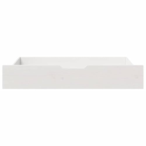 Genérico Cassettoni da Letto 2 pz Bianchi 90x55x17cm Legno Massello Pino,Bianco,9.6kg,850924