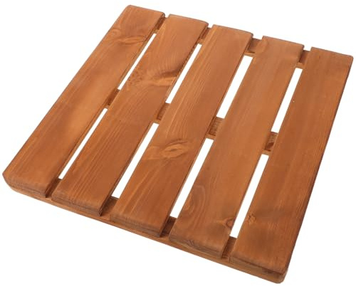 FOMIYES Sauna Holzmatte 40cm rutschfeste Erhöhte Duschmatte aus Massivem Holz für Bad Spa und Außenduschen Feuchtigkeitsbeständig und Formstabil