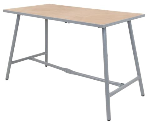 TRUTZHOLM Werkbank klappbar 114x60x84 cm Stabiler Werktisch bis 150 kg pulverbeschichtetes Stahlgestell grau mit 2,4 cm Holzarbeitsplatte Klappwerkbank Arbeitstisch für Werkstatt Garage Montage Lager