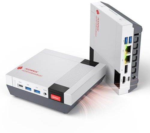 ACEMAGIC Retro Mini Gaming PC, AMD Ryzen AI 9 HX 370 (65W), 32GB DDR5 1TB NVMe SSD, Radeon 890M, AI NPU, USB4, WiFi 7, BT 5.4, Dual 2.5G LAN, Quad 4K Display für Profis, übertrifft R7 H 255