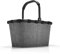reisenthel carrybag in Twist Silver – Stabiler Einkaufskorb mit viel Stauraum und praktischer Innentasche – Elegantes und wasserabweisendes Design
