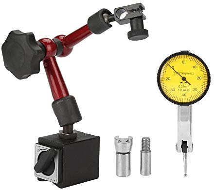 DEWIN Dial Indicator Gauge, DTI Gauge Flexible Strong Magnetic Gauge Stand Base Holder + Lever Dial Test Indicator Gauge