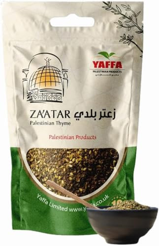 Yaffa – Premium Palestinian Zaatar Thyme Mix – Vegan – Non-GMO – No Additives – Traditional Mediterranean Blend for Rich Flavors in a Re-Sealable Bag – Product of Palestine (1kg)