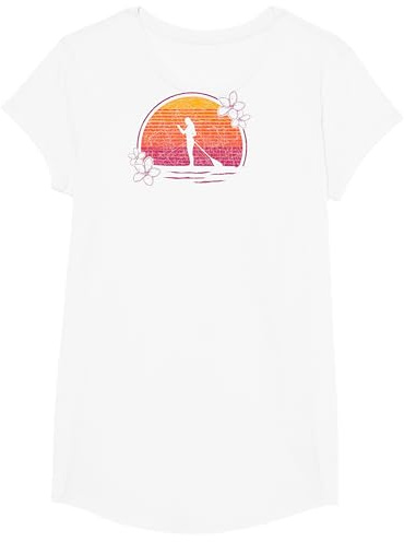 Stand Up Paddler SUP Retro Blumen Stand Up Paddling T-Shirt