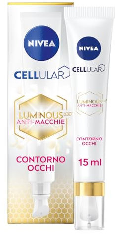 NIVEA Luminous630 Anti-Macchie Trattamento Crema Contorno Occhi 15 ml, Contorno occhiaie, macchie, rughe e borse sotto gli occhi, con Acido Ialuronico e Thiamidol brevettato