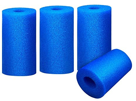 Ovtai 4 Stück Schwimmbad Filterschwamm Blau 200x100 mm, Schaum Pool Filter, Filterschwamm Typ A wiederverwendbar, Schwimmbad Filter Spa Filter Schwimmbad Schwammfilter