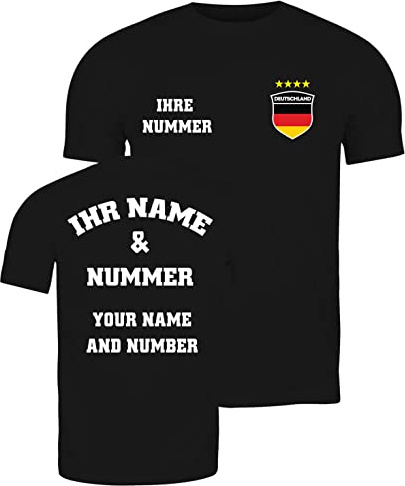 lepni.me Tyskland Fotbollströjor för Män - Ditt namn och Nummer Jersey - Gåvor i Fotbolls-EM eller VM 2022 (XXL Schwarz Flerfärgad)