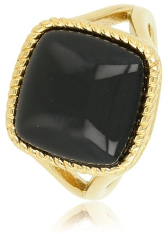 My Bendel - Siegelring Gold mit Onyx Edelstein- Stylischer Ringe für Damen mit echtem Edelstein - Bleibt schön und Verfärbt nicht - Stapeln Ringe - mit Luxuriösen Geschenkverpackung