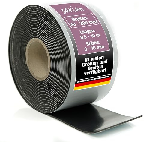 sarian Gummistreifen selbstklebend BIS 10m Länge Stärke 3-10mm einseitige Klebeschicht Klebeband Gummimatte Gummiunterlage Vollgummi Hartgummi ((LxB) 10m x 20cm, Stärke: 3mm)