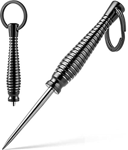 VIEWLEAF Ice Pick Solid Titanium Tea Knife Needle with Safety Cover Ice Tool for Breaking Prying Brick for Kitchen Bars Bartender Picnics Camping (Black)