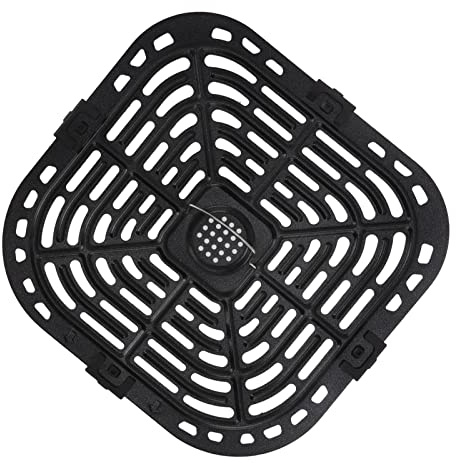 Fdit Luftfritteuse Ersatzgrill Ersatzblech Quadratisch, Instant Vortex Luftfritteuse Grillpfanne Ersatzpfanne Pfanne Quadratisch Grillpfanne Teile 304 Edelstahl